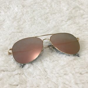 Sojos Rose Gold Mirrored Aviator Glasses